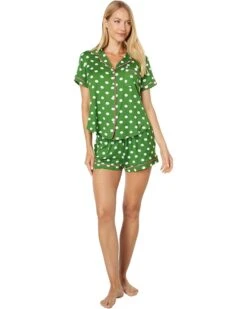 Kate Spade New York Short Sleeve Notch Short PJ Set | Sleepwear