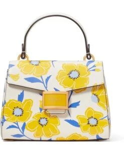 Kate Spade New York Katy Sunshine Floral Textured Leather Small Top Handle | Handbags
