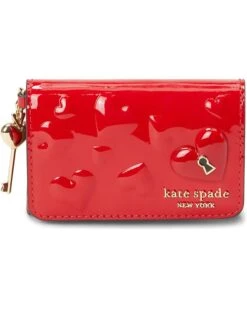 Kate Spade New York Key To My Heart Embossed Patent Leather Flap Card Case | Wallets