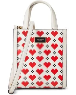 Kate Spade New York Manhattan Pixel Hearts Embossed Saffiano Leather Mini Tote | Handbags