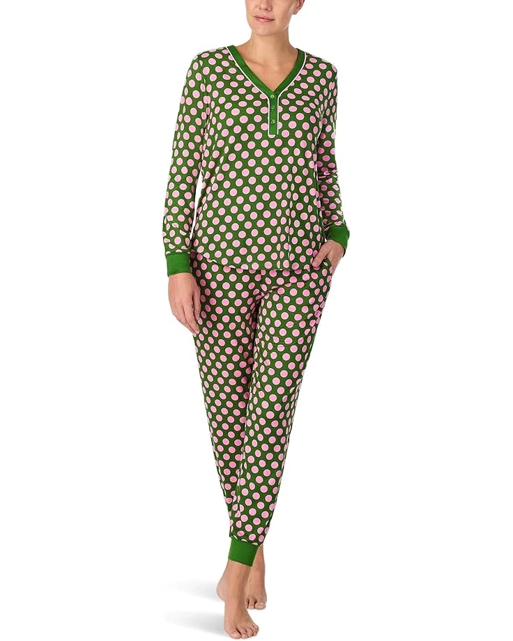 Kate Spade New York Long Sleeve Cozy Jersey Henley Jogger Set | Sleepwear 3 Kate Spade New York Long Sleeve Cozy Jersey Henley Jogger Set | Sleepwear
