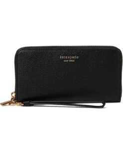 Kate Spade New York Ava Pebbled Leather Zip Around Continental Wristlet | Handbags