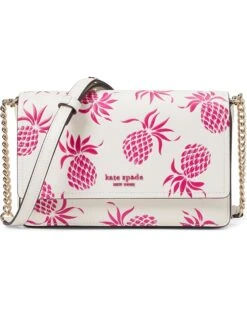 Kate Spade New York Morgan Pineapple Embossed Saffiano Leather Flap Chain Wallet | Wallets