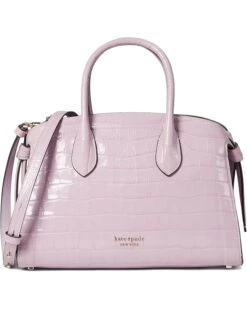 Kate Spade New York Knott Croc Embossed Leather Medium Zip Top Satchel | Handbags