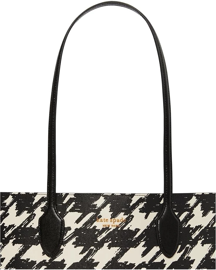 Kate Spade New York Bleecker Painterly Houndstooth Printed PVC Large Tote | Handbags 6 Kate Spade New York Bleecker Painterly Houndstooth Printed PVC Large Tote | Handbags - Image 4