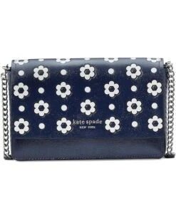 Kate Spade New York Morgan Daisy Dot Embossed Saffiano Leather Flap Chain Wallet | Handbags
