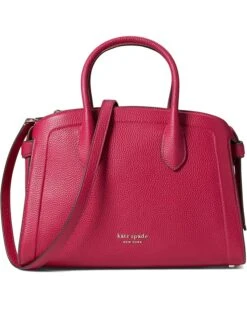 Kate Spade New York Knott Color-Blocked Pebbled Leather Medium Zip Top Satchel | Handbags