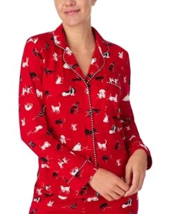 Kate Spade New York Long Sleeve Cozy Jersey Notch Collar PJ Set | Sleepwear -Kate Spade New York Shop 81YZL1H4bhL. AC SR736920