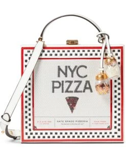 Kate Spade New York Slice Printed Spazzolato Leather 3-D Pizza Box Top-Handle | Handbags